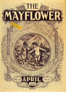 1895 Cover Cherub Angels Nude Pattern Flowers Garden - ORIGINAL MAY1