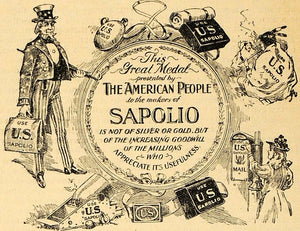 1894 Ad Enoch Morgan Sapolio Soaps Toiletries Patriotic Uncle Sam Hygiene MAY1