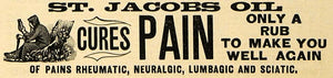 1895 Ad St. Jacobs Oil Rheumatic Pain Treatment Remedy - ORIGINAL MAY1