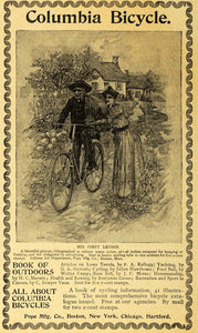 1893 Ad Pope Manufacturing Co. Columbia Bicycle Boston - ORIGINAL MAY1