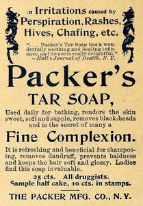 1892 Ad Packer Manufacturing Co Tar Soap Bath New York - ORIGINAL MAY1