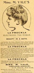 1892 Ad Mme. M Yales Freckla Complexion Treatment - ORIGINAL ADVERTISING MAY1