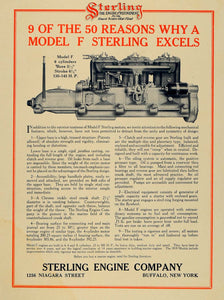 1919 Ad Sterling Engines Boat Motor 6 Cylinder Model F - ORIGINAL MB1