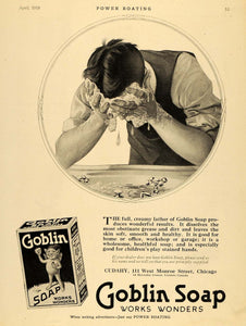 1919 Ad Cudahy Goblin Soap Man Face Washing Sink Faucet - ORIGINAL MB1