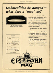 1920 Ad Eisemann Maneto Mag Boat Engine Spark Ignition - ORIGINAL MB1