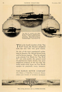 1920 Ad Van Blerck Boat Motors Sea Wolf IV LeRoy Moody - ORIGINAL MB1
