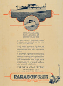 1920 Ad Paragon Gear Works Owaissa Cruiser Wm. H. Hand - ORIGINAL MB1