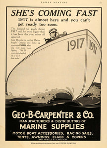 1916 Ad Geo. B. Carpenter Marine Supply Products 1917 - ORIGINAL ADVERTISING MB1