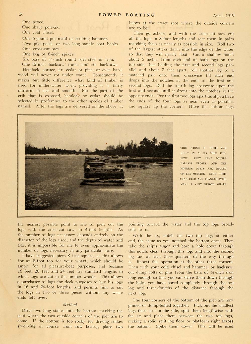 1919 Article Phil Moore Boat Dock Pier Construction - ORIGINAL MB1