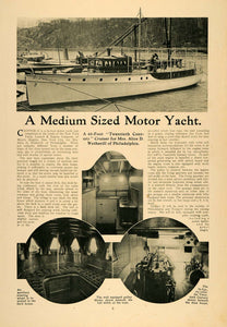 1913 Article Chipper II Motor Yacht Alice D. Wetherill - ORIGINAL MB2