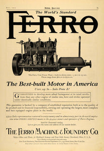 1913 Ad Ferro Unit Power Plant Boat Motor Engine Ohio - ORIGINAL ADVERTISING MB2