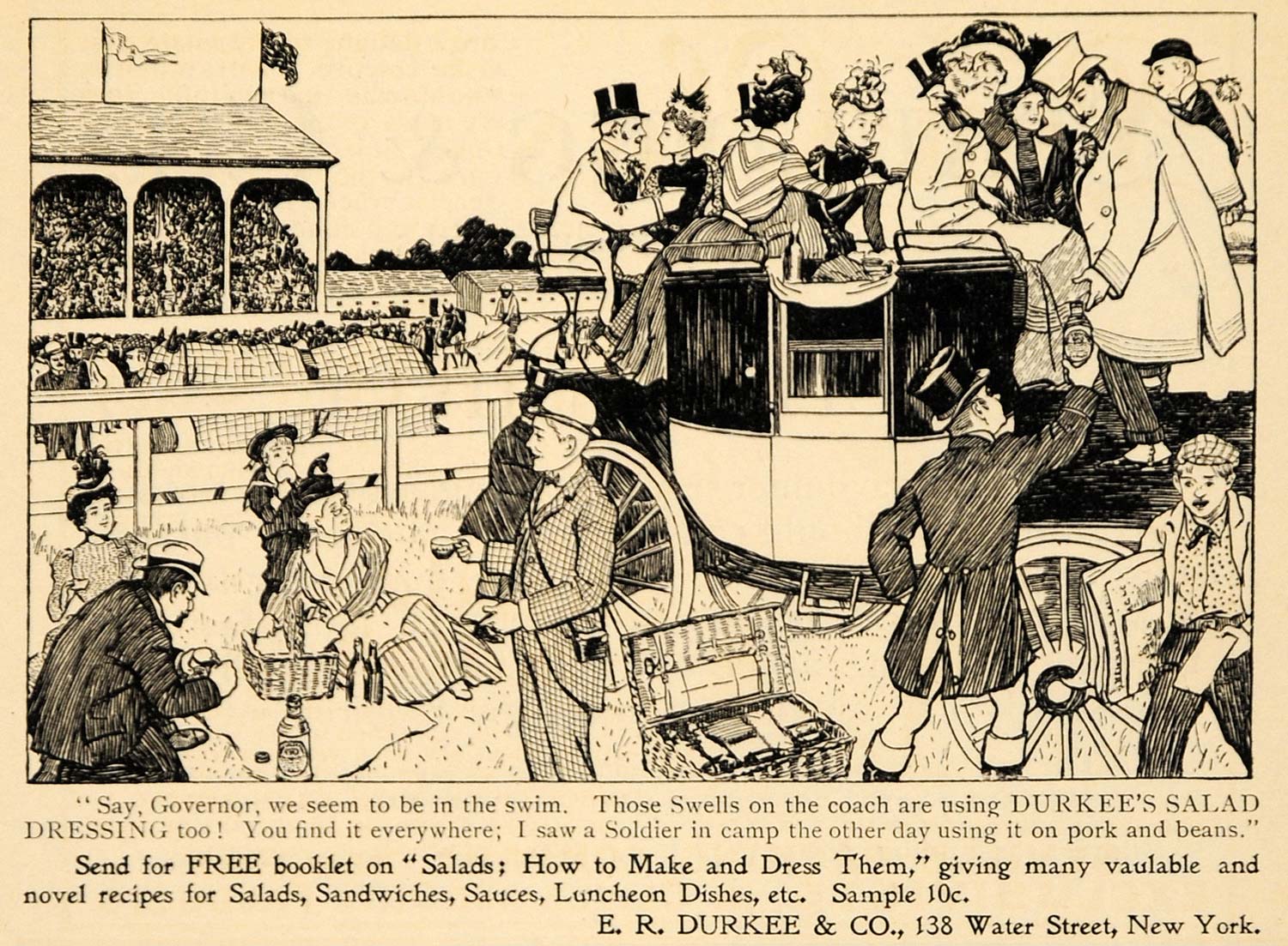 1898 Ad Durkee Salad Dressing Recipe Book Pork Beans - ORIGINAL ADVERTISING MCC1