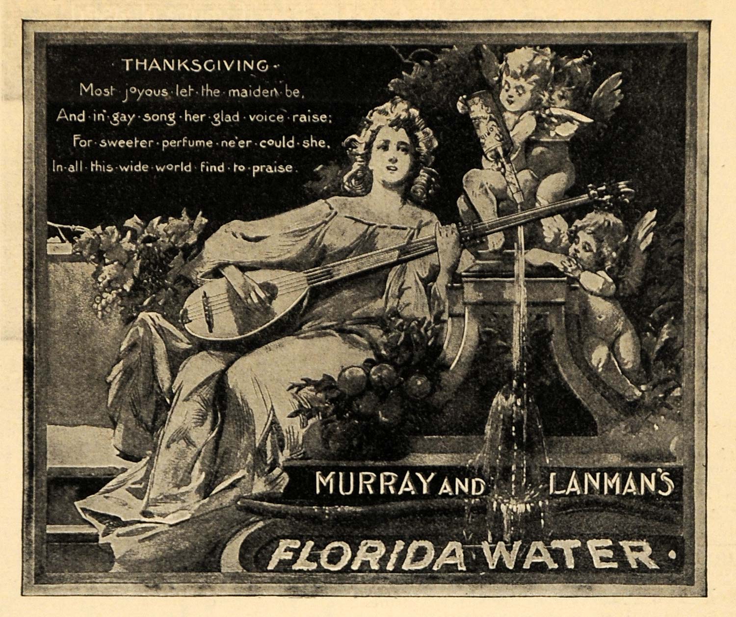 1898 Ad Murray Lanman's Florida Water Perfume Cupid - ORIGINAL ADVERTISING MCC1