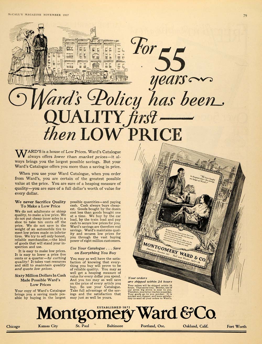 1927 Ad Montgomery Ward & Co Retailer Store Catalogue - ORIGINAL MCC2
