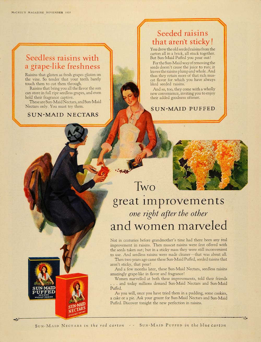 1927 Ad California Associated Raisin Co Sun-Maid Nectar - ORIGINAL MCC2
