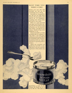 1927 Ad Snowdrift Sweet Cream Cake Pastry Products - ORIGINAL ADVERTISING MCC2