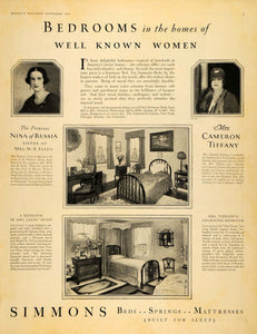 1927 Ad Simmons Co Beds Springs Cameron Bedroom - ORIGINAL ADVERTISING MCC2