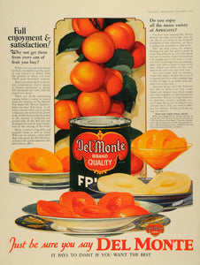 1928 Ad Del Monte Peach Halves Sliced Canned Fruits - ORIGINAL ADVERTISING MCC2