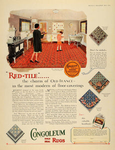 1928 Ad Congoleum-Nairn Inc Gold Seal Rugs Kitchen - ORIGINAL ADVERTISING MCC2 - Period Paper
