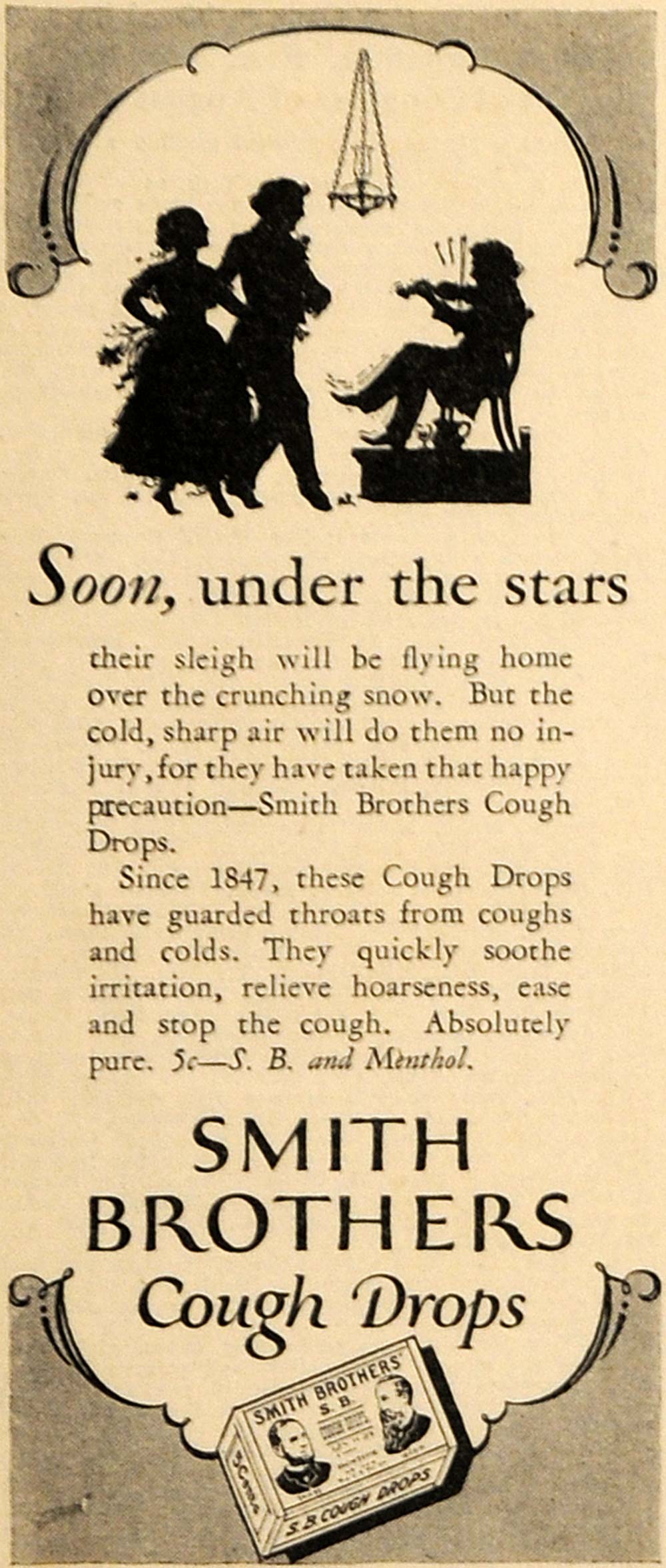 1928 Ad Smith Brothers Cough Drops Medicated Sweet - ORIGINAL ADVERTISING MCC2