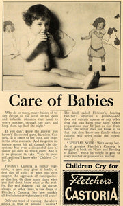 1928 Ad Fletcher's Castoria Laxative for Children Baby - ORIGINAL MCC2