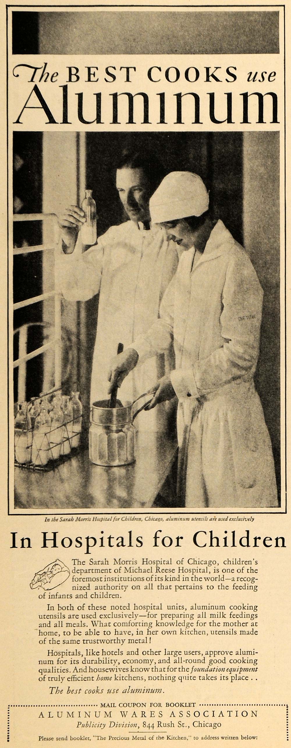 1928 Ad Aluminum Ware Association Sarah Morris Hospital - ORIGINAL MCC2