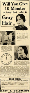1928 Ad Mary T Goldman Hair Dye Color Restorer Products - ORIGINAL MCC2