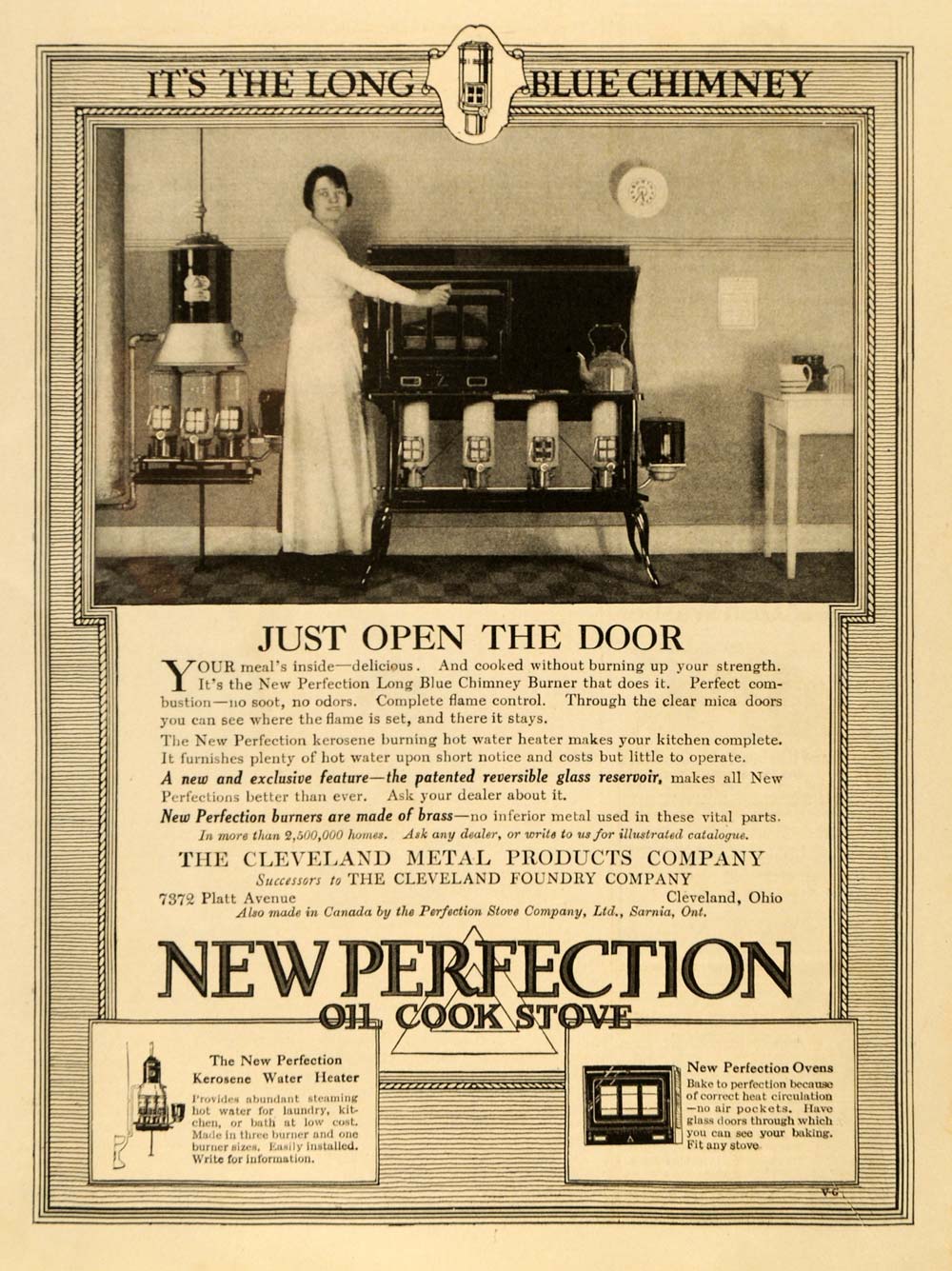 1917 Ad Cleveland Metal Products Perfection Cook Stove - ORIGINAL MCC3