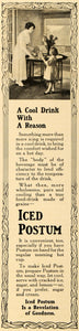 1917 Ad Postum Cereal Co. Iced Postum Beverage Child - ORIGINAL ADVERTISING MCC3