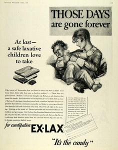 1928 Ad Ex Lax Candy Laxative Constipation Medicine - ORIGINAL ADVERTISING MCC4