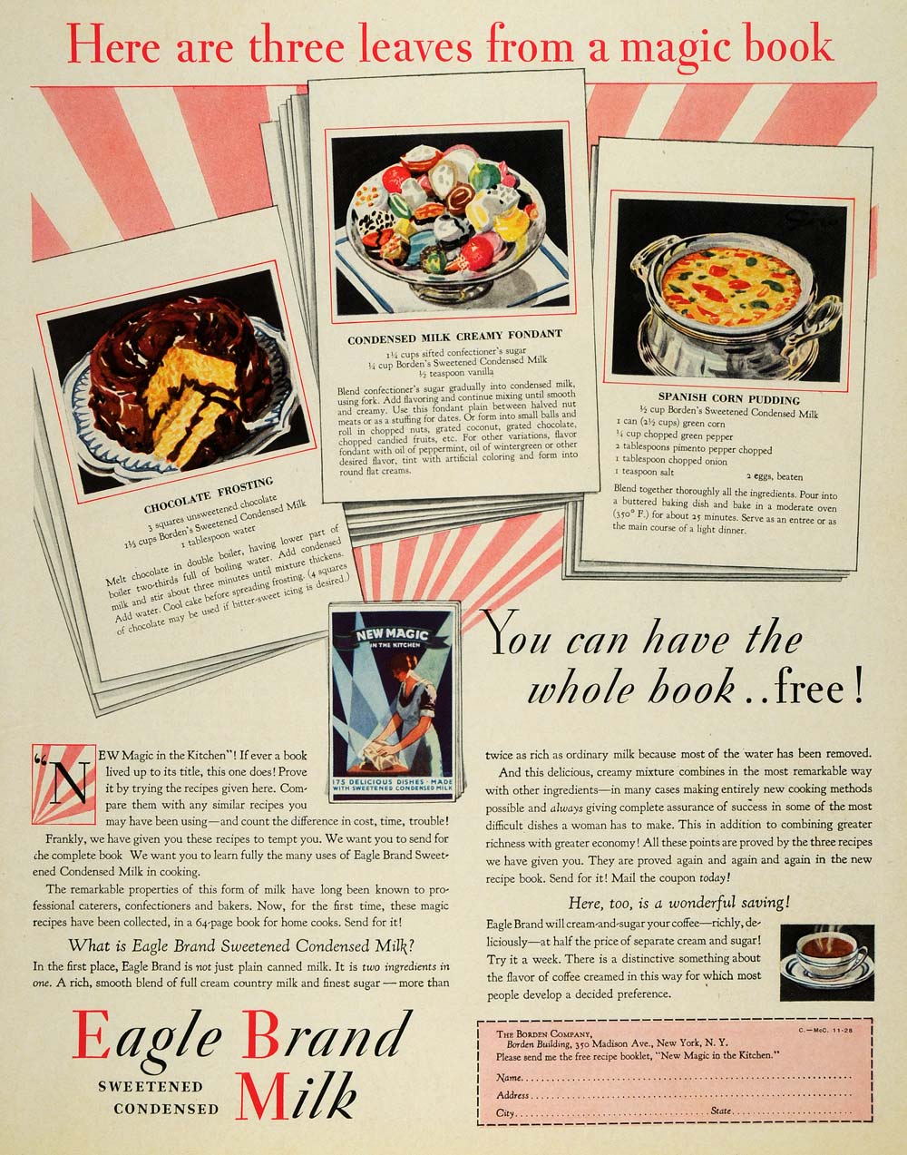 1928 Ad Eagle Brand Sweetened Condensed Milk Frosting - ORIGINAL MCC4
