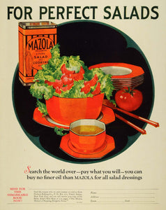 1927 Ad Mazola Salad Dressing Cooking Oil Corn Refining - ORIGINAL MCC4
