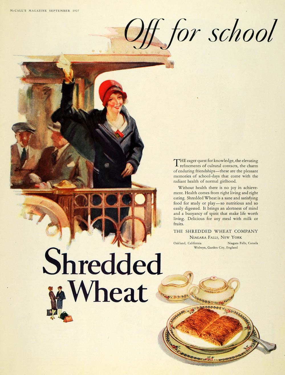 1927 Ad Shredded Wheat Biscuit Cereal Flapper Fashion - ORIGINAL MCC4