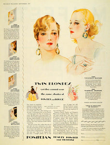 1927 Ad Pompeian Beauty Powder Bloom Makeup Cosmetics - ORIGINAL MCC4 - Period Paper
