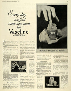 1927 Ad Vaseline Petroleum Jelly Beauty Household Uses - ORIGINAL MCC4