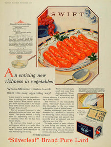 1927 Ad Silverleaf Brand Swift Lard Glazed Carrot Dish - ORIGINAL MCC4