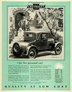 1927 Ad Antique Chevrolet Models Pricing Fred Mizen Art - ORIGINAL MCC4 - Period Paper
