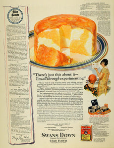 1926 Ad Swans Down Cake Flour Angel Sponge Cake Recipe - ORIGINAL MCC4