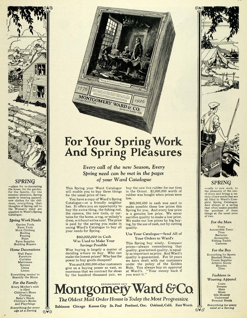 1926 Ad Montgomery Ward Retail Clothing Catalog Store - ORIGINAL MCC4