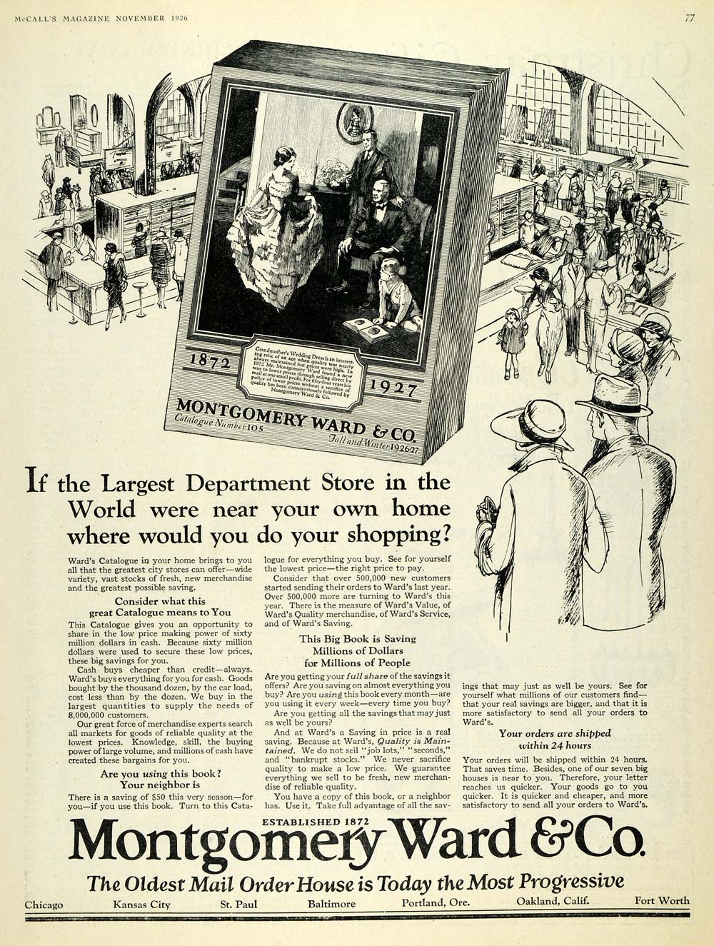 1926 Ad Retail Montgomery Ward Catalog Department Store ORIGINAL MCC