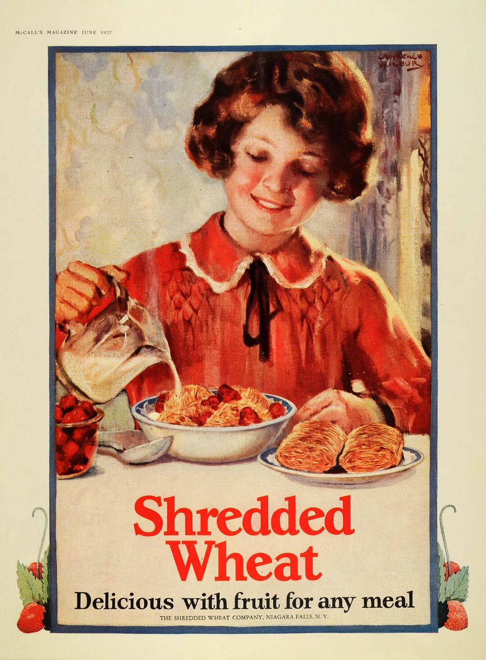 1927 Ad Shredded Wheat Biscuit Cereal L. Wilbur Art - ORIGINAL ADVERTISING MCC4