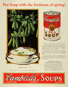 1927 Ad Campell Soup Co. Pea Canned Soup Food Products - ORIGINAL MCC4 - Period Paper
