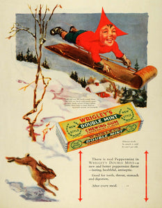 1928 Ad Wrigleys Mint Gum Mother Goose up to date Poem - ORIGINAL MCC4
