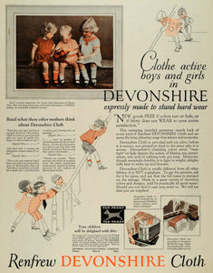 1926 Ad Renfrew Manufacturing Devonshire Cloth Fabric - ORIGINAL MCC4