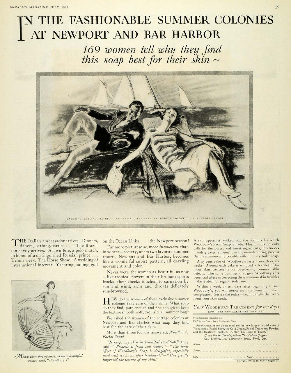 1926 Ad Woodburys Facial Soap Treatment Andrew Jergens - ORIGINAL MCC4