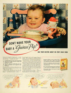 1936 Ad Guinea Pig Baby Food Cartoon Cream of Wheat - ORIGINAL ADVERTISING MCC4
