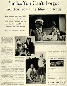 1928 Ad Pepsodent Co Dentifrice Teeth Olga Borgfeldt - ORIGINAL ADVERTISING MCC4
