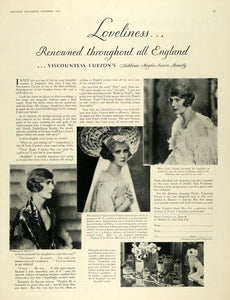 1928 Ad Pond's Extract Co Cream Lady Viscountess Curzon - ORIGINAL MCC4