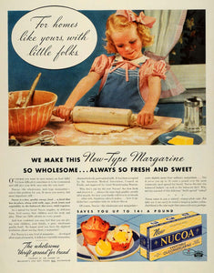 1937 Ad Best Foods Hellmann Nucoa Margarine Girl Baking - ORIGINAL MCC4