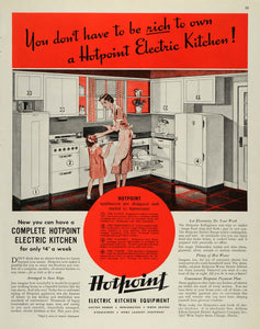 1937 Ad Edison Kitchen Appliances Oven Refrigerator - ORIGINAL ADVERTISING MCC4